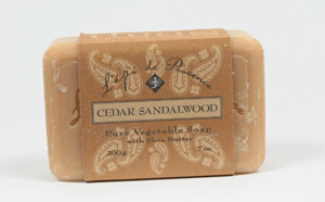 Bar -Shea Cedar Sandalwood Bar Soap - Made by Lepi De Provence