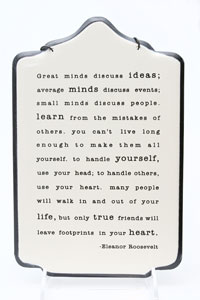 Eleanor Roosevelt Inspirational Tin Sign